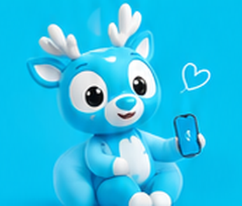 Sofira mascot holding a phone
