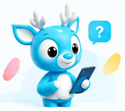 Sofira mascot holding a tablet next to a question mark bubble